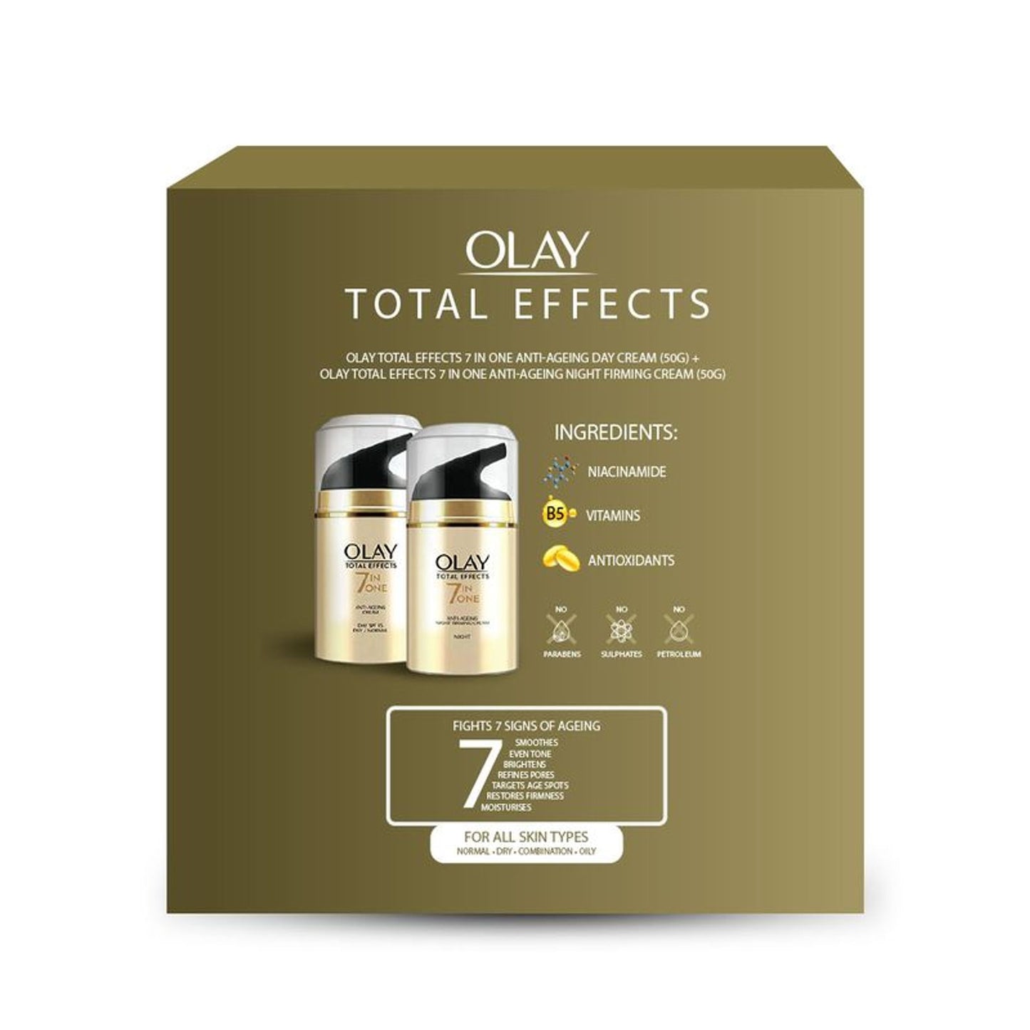 Olay Total Effects Slay All Day With Day & Night Cream, Fights 7 Signs of Ageing With Niacinamide
