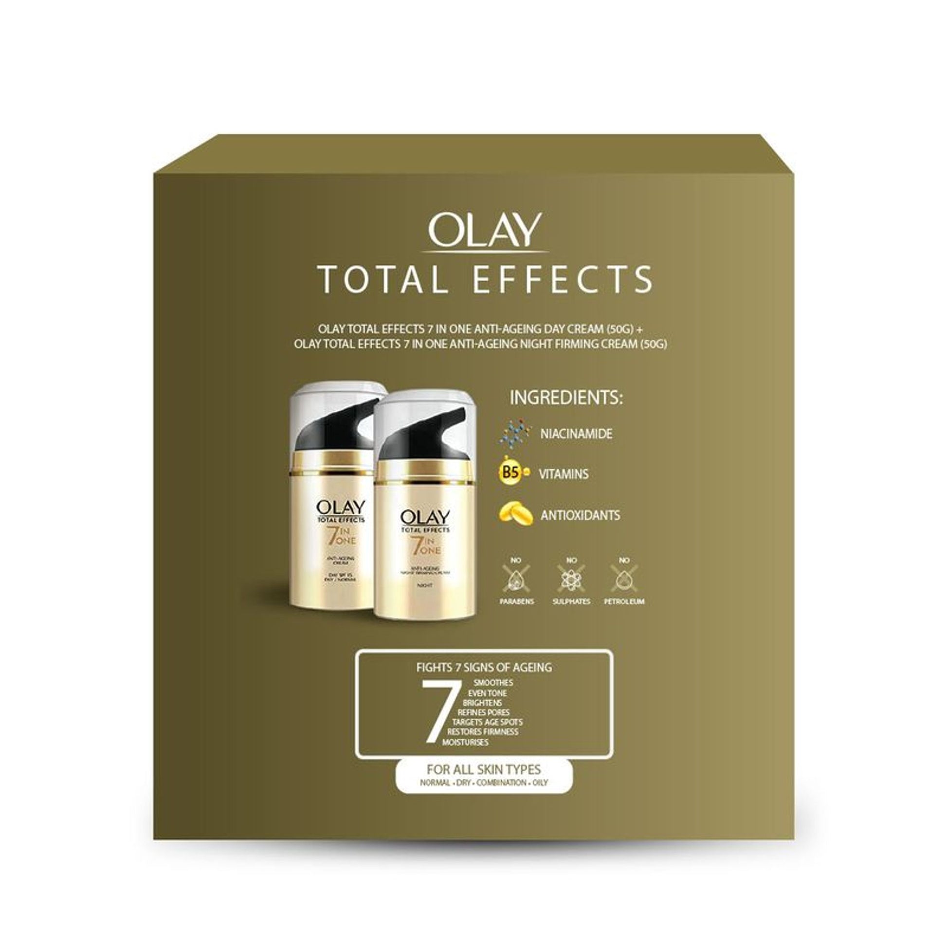 Olay Total Effects Slay All Day With Day & Night Cream, Fights 7 Signs of Ageing With Niacinamide