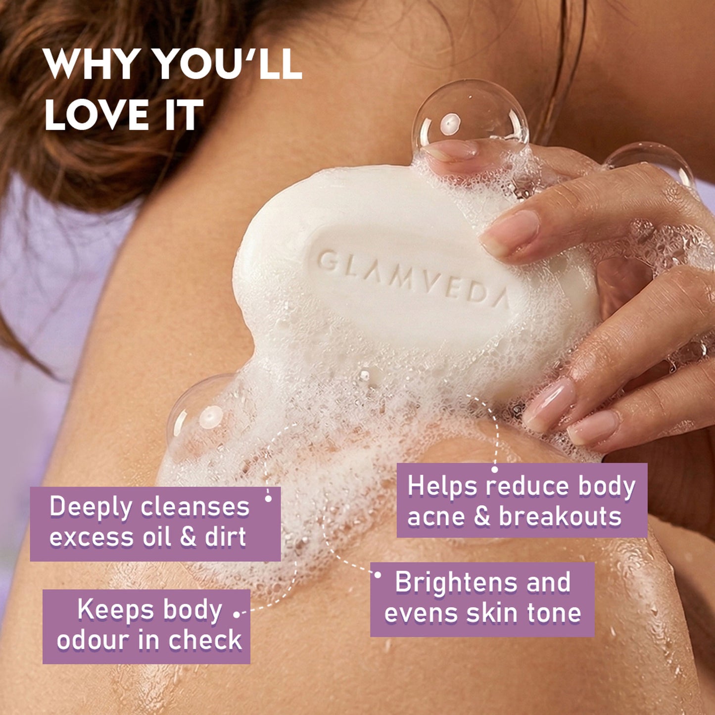 Glamveda 1% Glycolic Acid & 1% Salicylic Acid Body Acne Soap