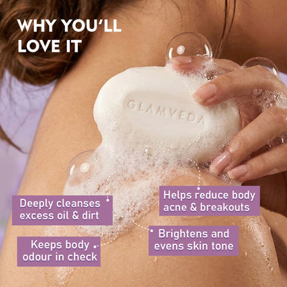 Glamveda 1% Glycolic Acid & 1% Salicylic Acid Body Acne Soap