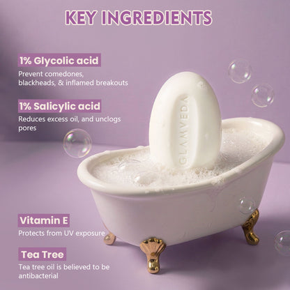 Glamveda 1% Glycolic Acid & 1% Salicylic Acid Body Acne Soap - Pack Of 2