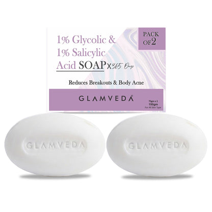 Glamveda 1% Glycolic Acid & 1% Salicylic Acid Body Acne Soap - Pack Of 2