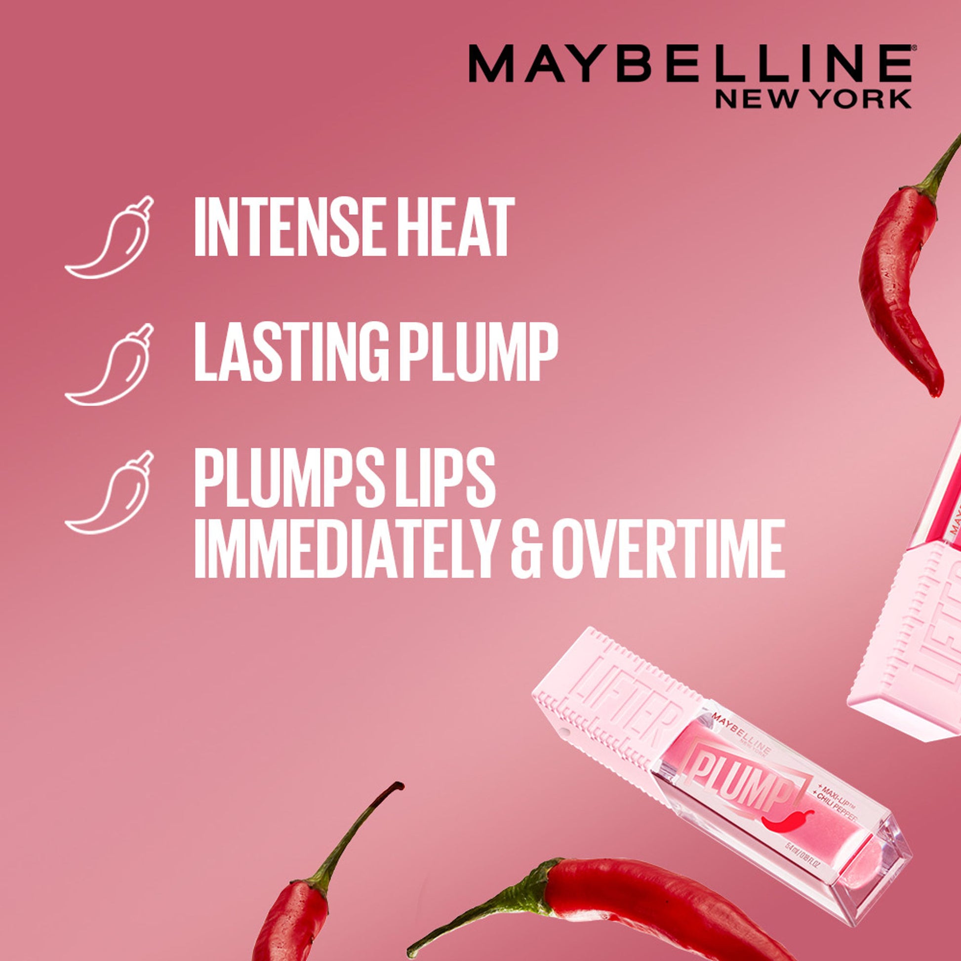 Maybelline New York Lifter Plump - Plumping Lip Gloss - Hot Chili