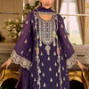 Dhiyona IE Women's Ethnic Motifs Embroidered Zari Organza Straight Kurta & Trousers With Dupatta
