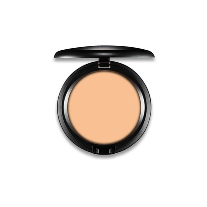 Rude Cosmetics Stop The Pressed Powder in Fawn 08, showing a compact pressed powder with a smooth surface and Rude Cosmetics branding.