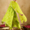 Dhiyona IE Bandhani Printed Empire V-Neck Pure Cotton Kurta with Trousers & Dupatta