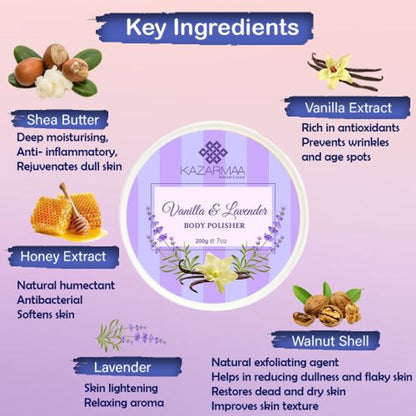 Kazarmaa Vanilla & Lavender Exfoliating Body Polisher With Shea Butter & Vitamin -e