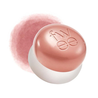 fwee Lip&Cheek Blurry Pudding Pot, Korean airbrushed lip and cheek tint in a small jar with a smooth, creamy texture.