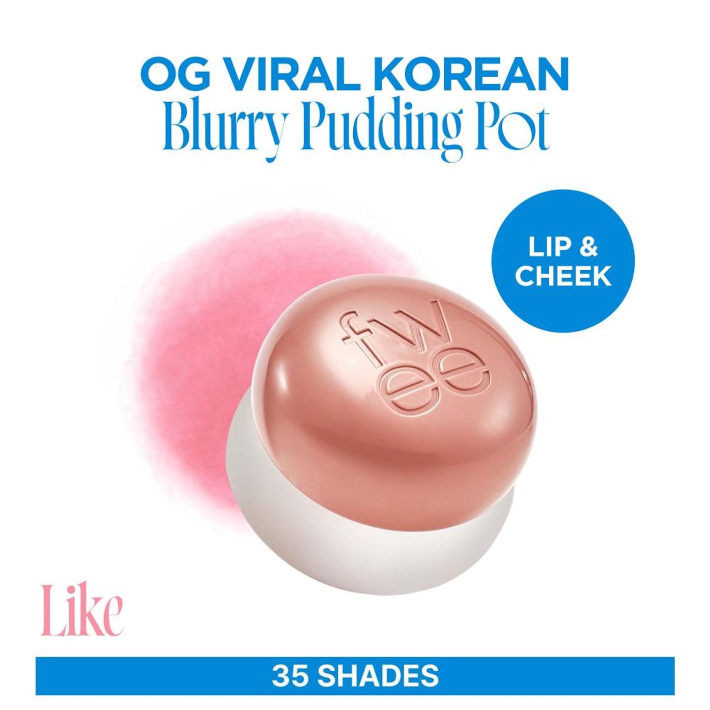 fwee Lip&Cheek Blurry Pudding Pot - Viral Korean Airbrushed Lip & Cheek Tint - Like