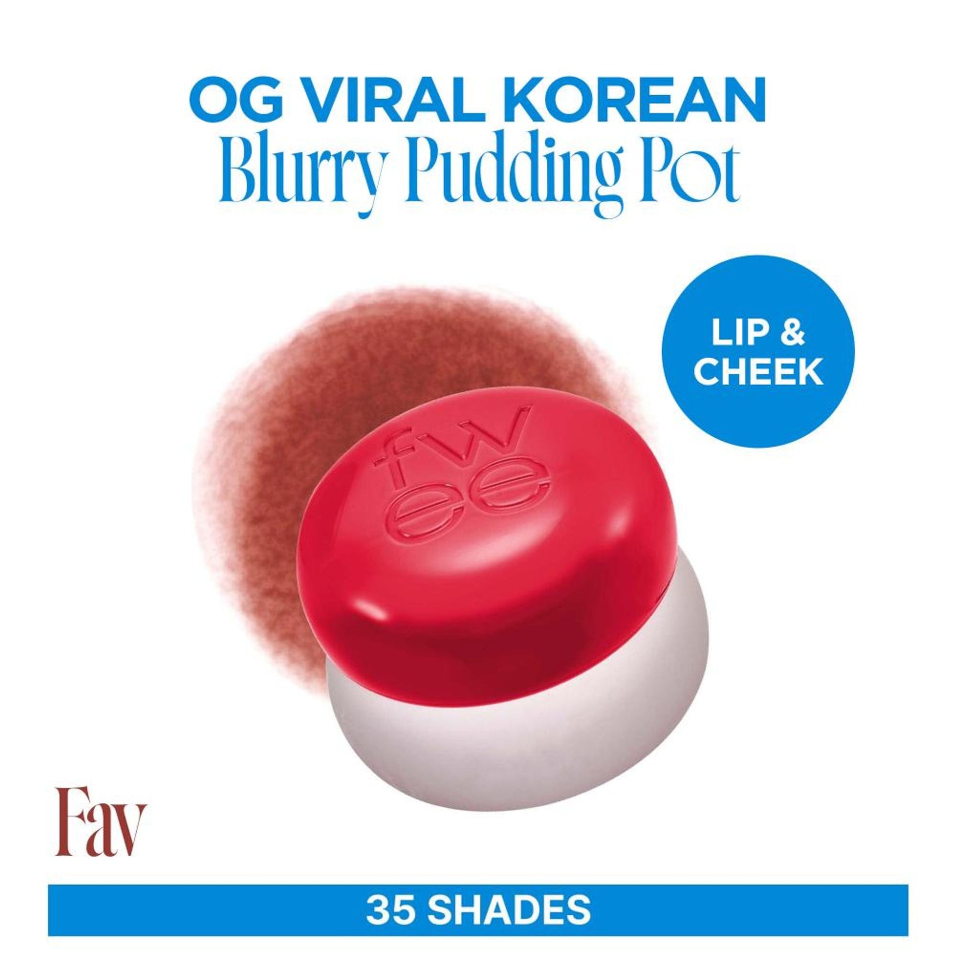 fwee Lip&Cheek Blurry Pudding Pot - Viral Korean Airbrushed Lip & Cheek Tint - Fav