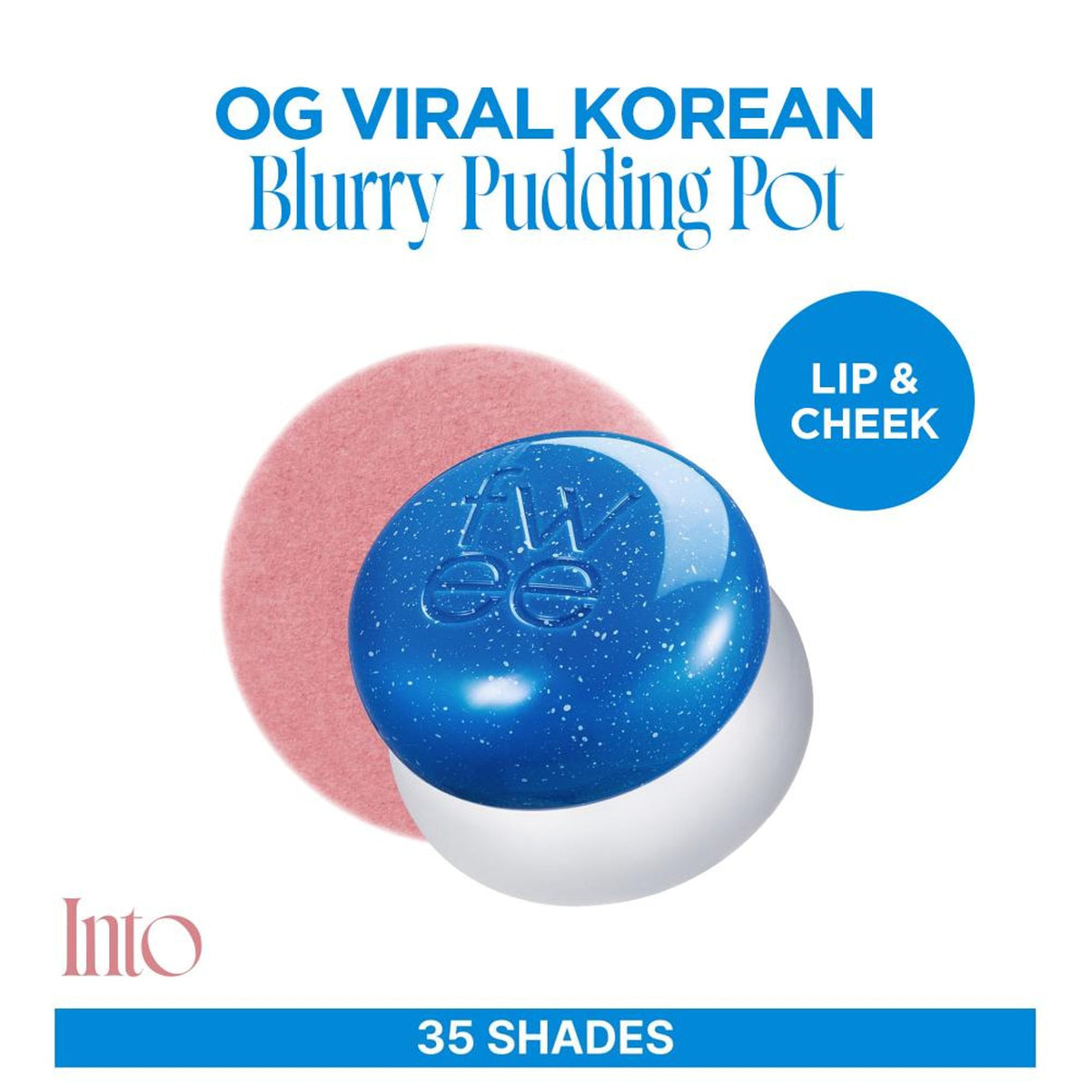 fwee Lip & Cheek Blurry Pudding Pot, viral Korean airbrushed lip and cheek tint, showcasing the product’s smooth, creamy texture.