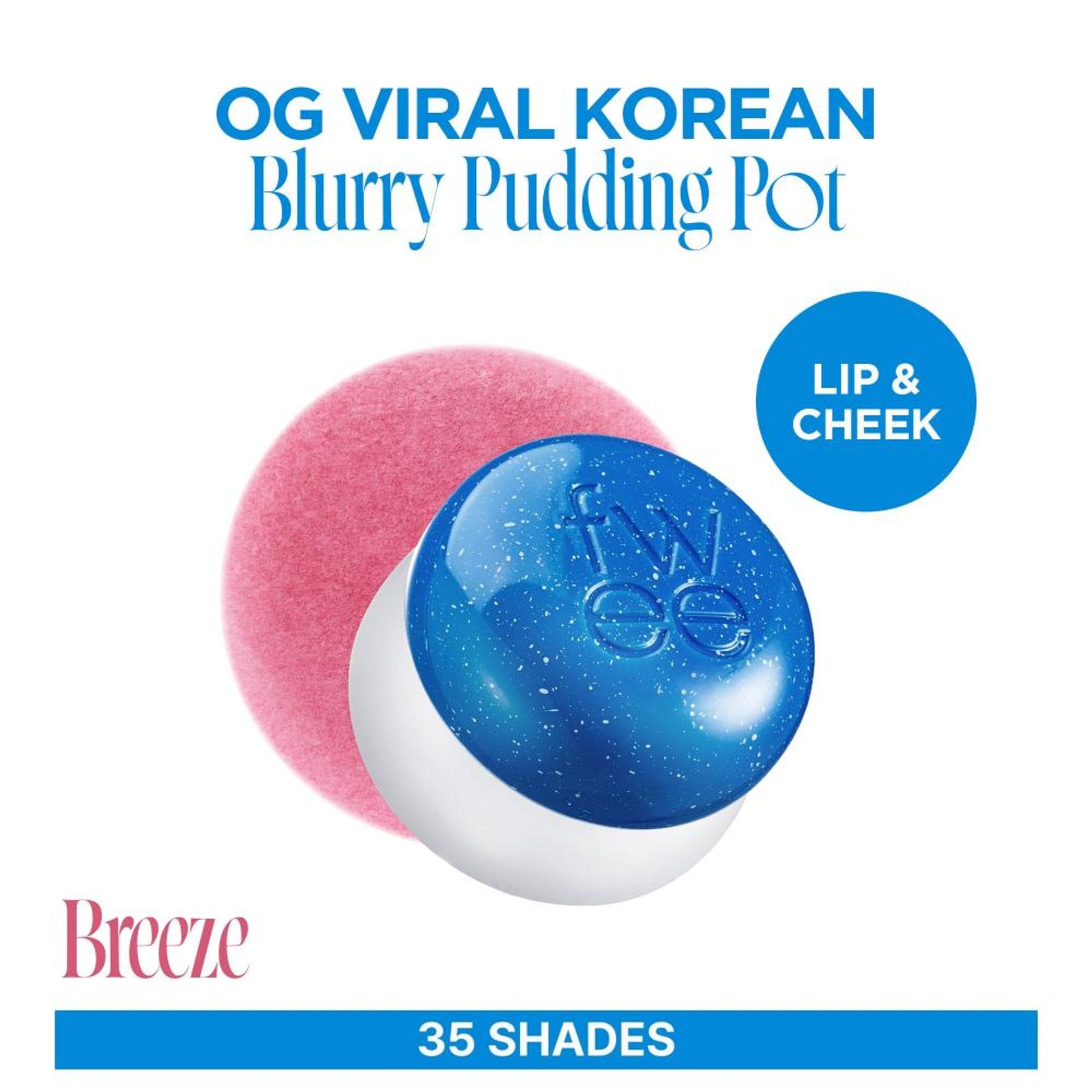 fwee Lip&Cheek Blurry Pudding Pot - Viral Korean Airbrushed Lip & Cheek Tint - Breeze