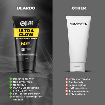 Beardo Ultra Glow Serum Sunscreen with SPF 60 PA++++