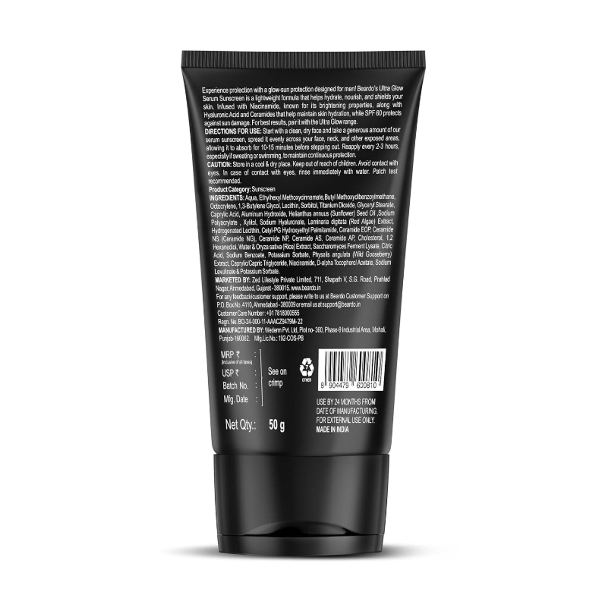 Beardo Ultra Glow Serum Sunscreen with SPF 60 PA++++