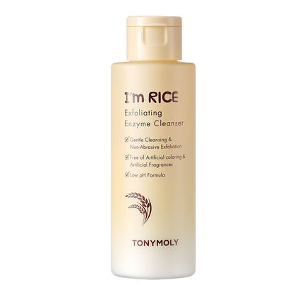 TONYMOLY Korean I’m Rice Exfoliating Enzyme Cleanser Rice Powder Face Wash for Smooth Radiant Skin