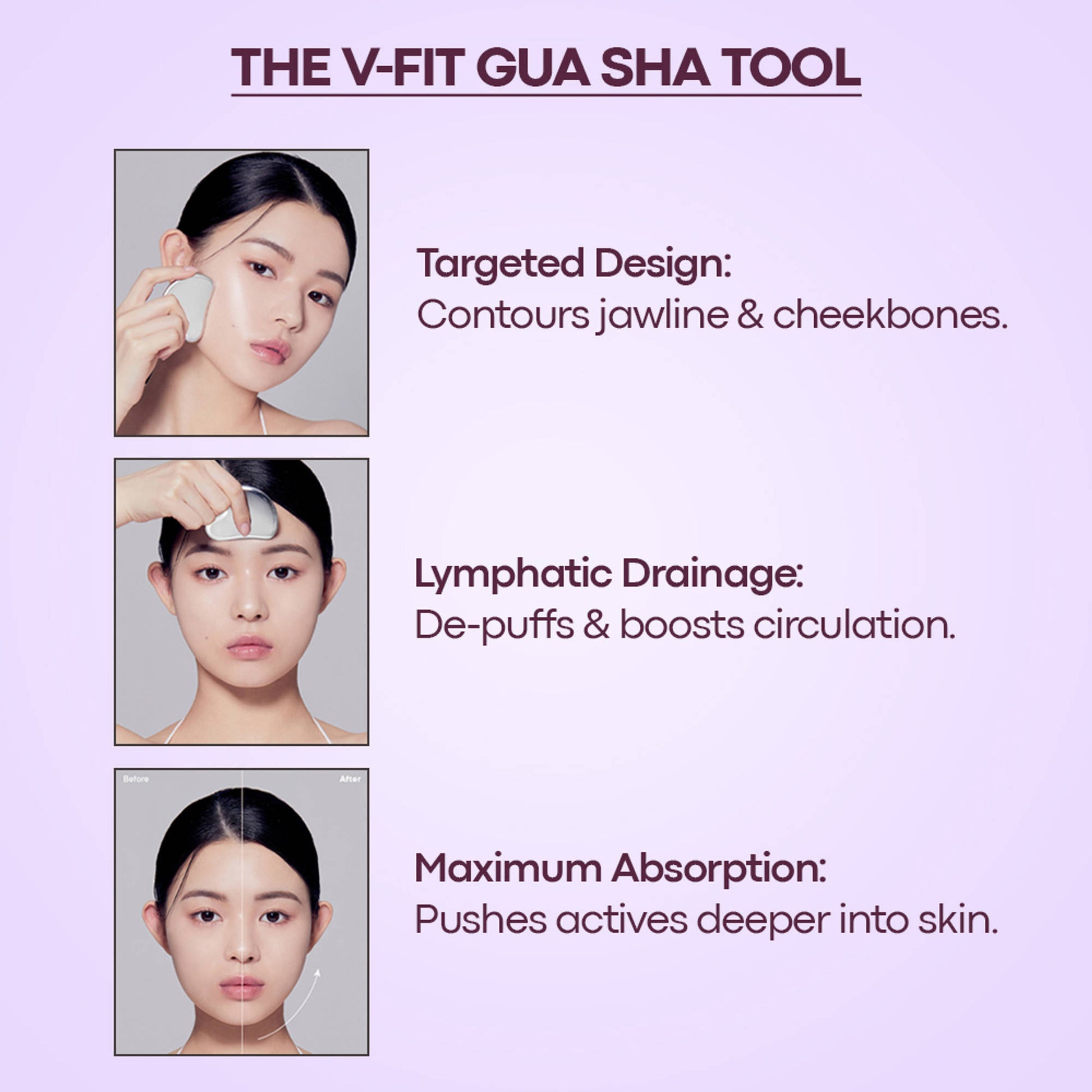 TONYMOLY Korean Collagen Peptide VFit Gua Sha Cream,Anti-Aging Face Cream with Built-In Gua Sha Tool