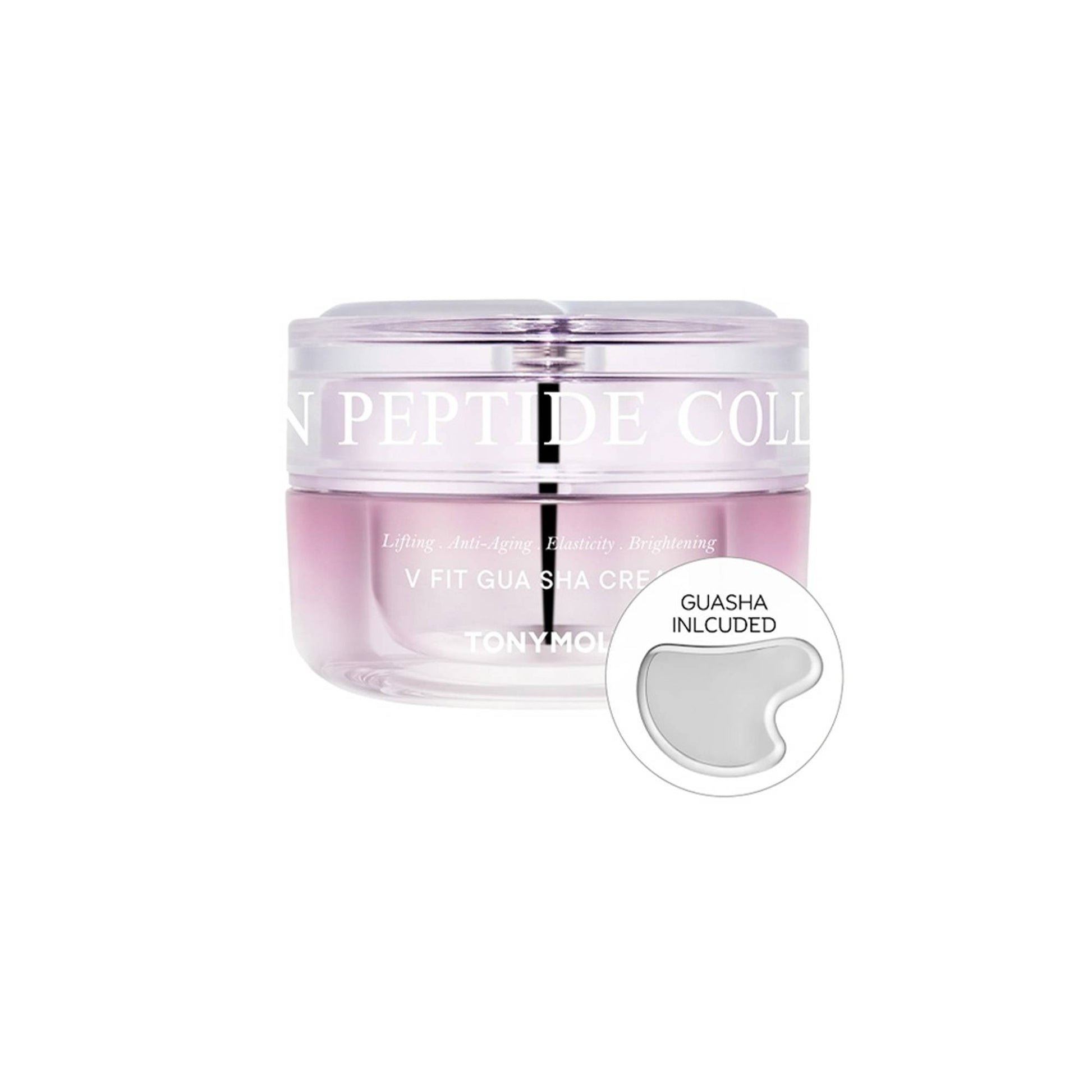 TONYMOLY Korean Collagen Peptide VFit Gua Sha Cream,Anti-Aging Face Cream with Built-In Gua Sha Tool