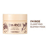 TONYMOLY Korean I'm Rice Clarifying Blemish Clay Mask, Reduces Redness & Soothes Irritated Skin