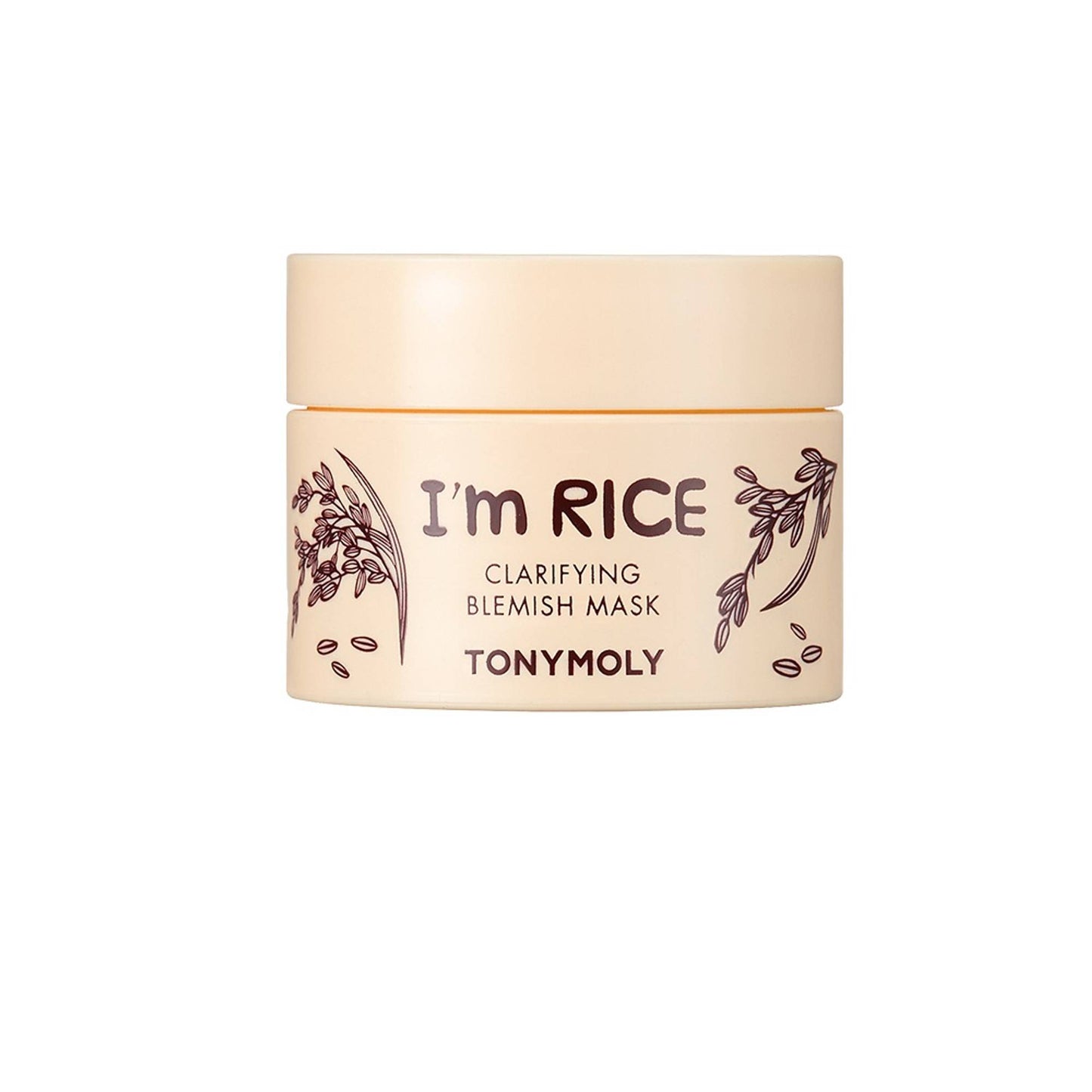 TONYMOLY Korean I'm Rice Clarifying Blemish Clay Mask, Reduces Redness & Soothes Irritated Skin