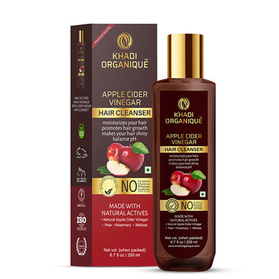 Khadi Organique Apple Cider Vinegar Hair Shampoo, Sls & Paraben Free, Reduces Hair Fall