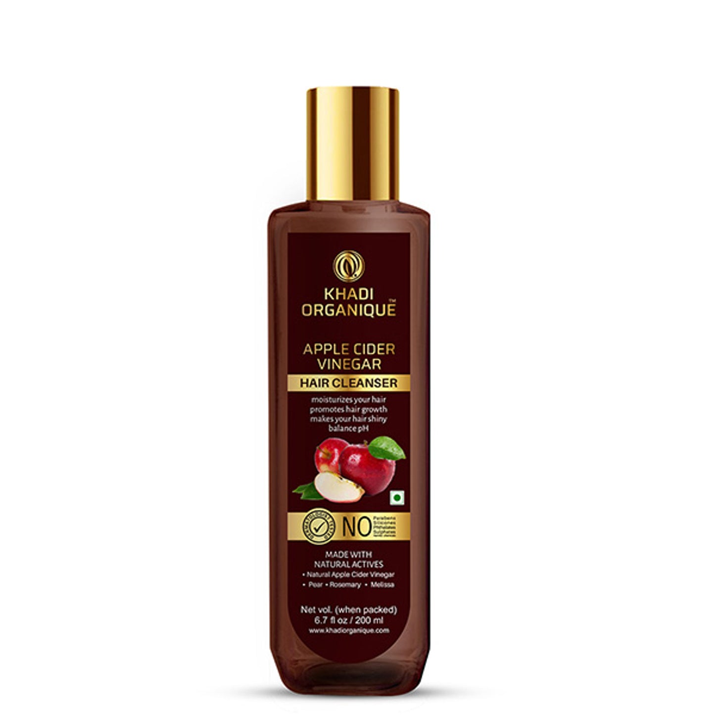 Khadi Organique Apple Cider Vinegar Hair Shampoo, Sls & Paraben Free, Reduces Hair Fall