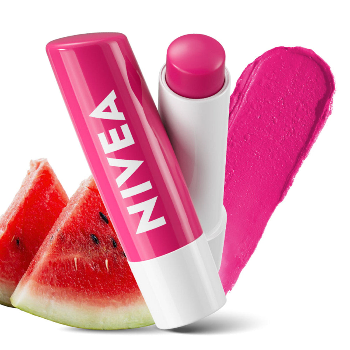 NIVEA Tinted Lip Balm With Natural Oils & 24H Melt-In Moisture Cherry Shine - Fruity Watermelon Shine