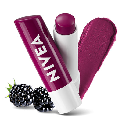 NIVEA Tinted Lip Balm With Natural Oils & 24H Melt-In Moisture Cherry Shine - Fruity Berry Shine