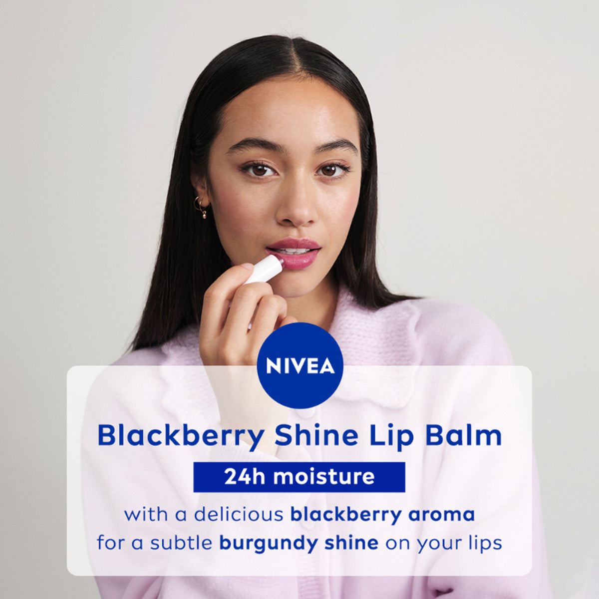 NIVEA Tinted Lip Balm With Natural Oils & 24H Melt-In Moisture Cherry Shine - Fruity Berry Shine