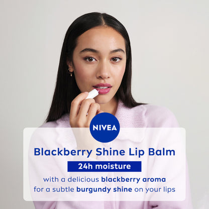 NIVEA Tinted Lip Balm With Natural Oils & 24H Melt-In Moisture Cherry Shine - Fruity Berry Shine