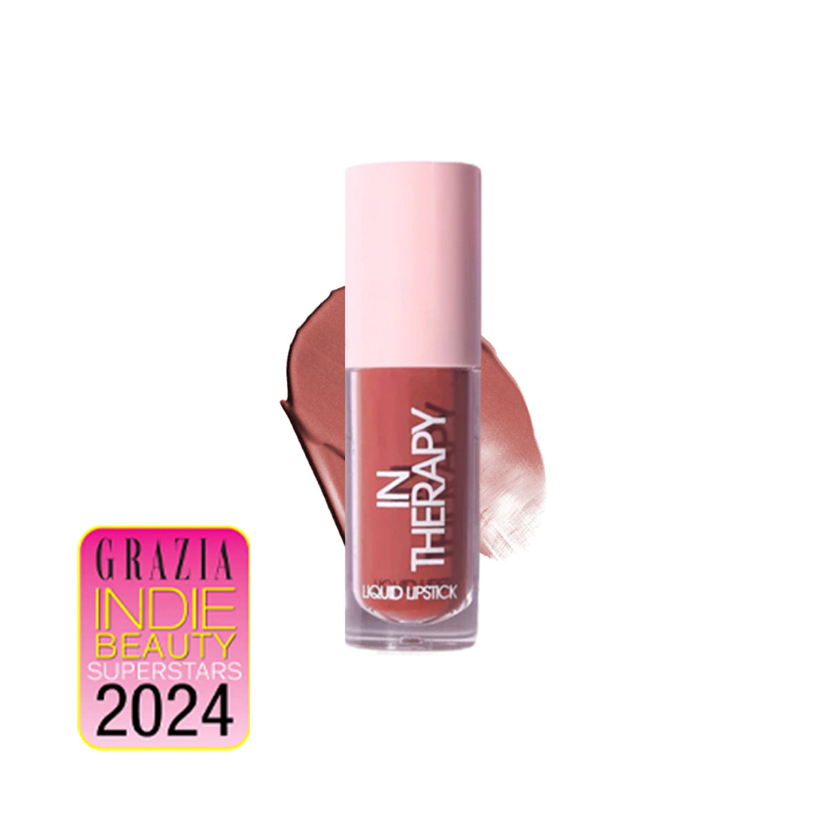 Flossy Cosmetics Hydrating Liquid Lipstick in Play Date with glossy finish and hyaluronic acid, shown in a sleek tube with applicator.