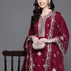 Dhiyona IE Women Ethnic Motifs Embroidered Kurta with Trousers & Dupatta