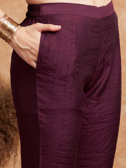 Indyancart SN Women's Alia Cut Ethnic Motifs Embroidered A-Line Kurta With Trouser