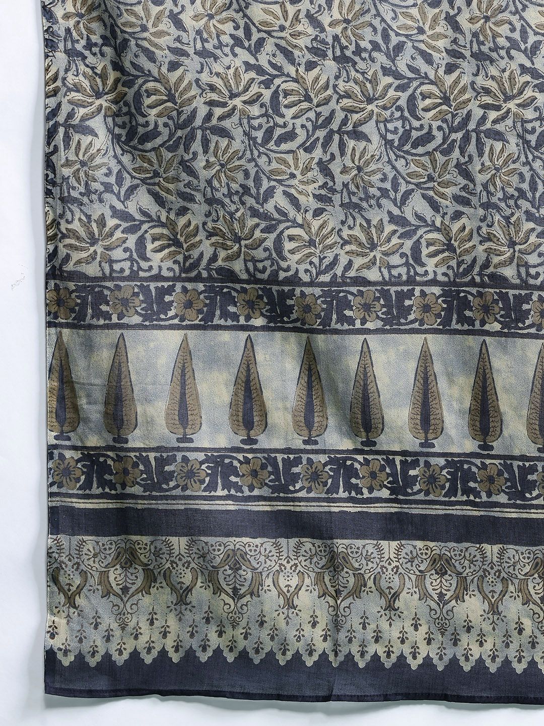 Indyancart IE Floral Printed Pure Cotton Kurta With Salwar & Dupatta