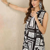 Dhiyona IE Women Geometric Printed Aline Calf Length Kurta with Trousers
