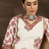 Dhiyona IE Ethnic Motifs Printed Regular Pure Cotton V-Neck Straight Kurta with Trousers