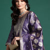 Dhiyona IE Women Ethnic Motifs Jacquard Zari Kurta with Trousers & With Dupatta