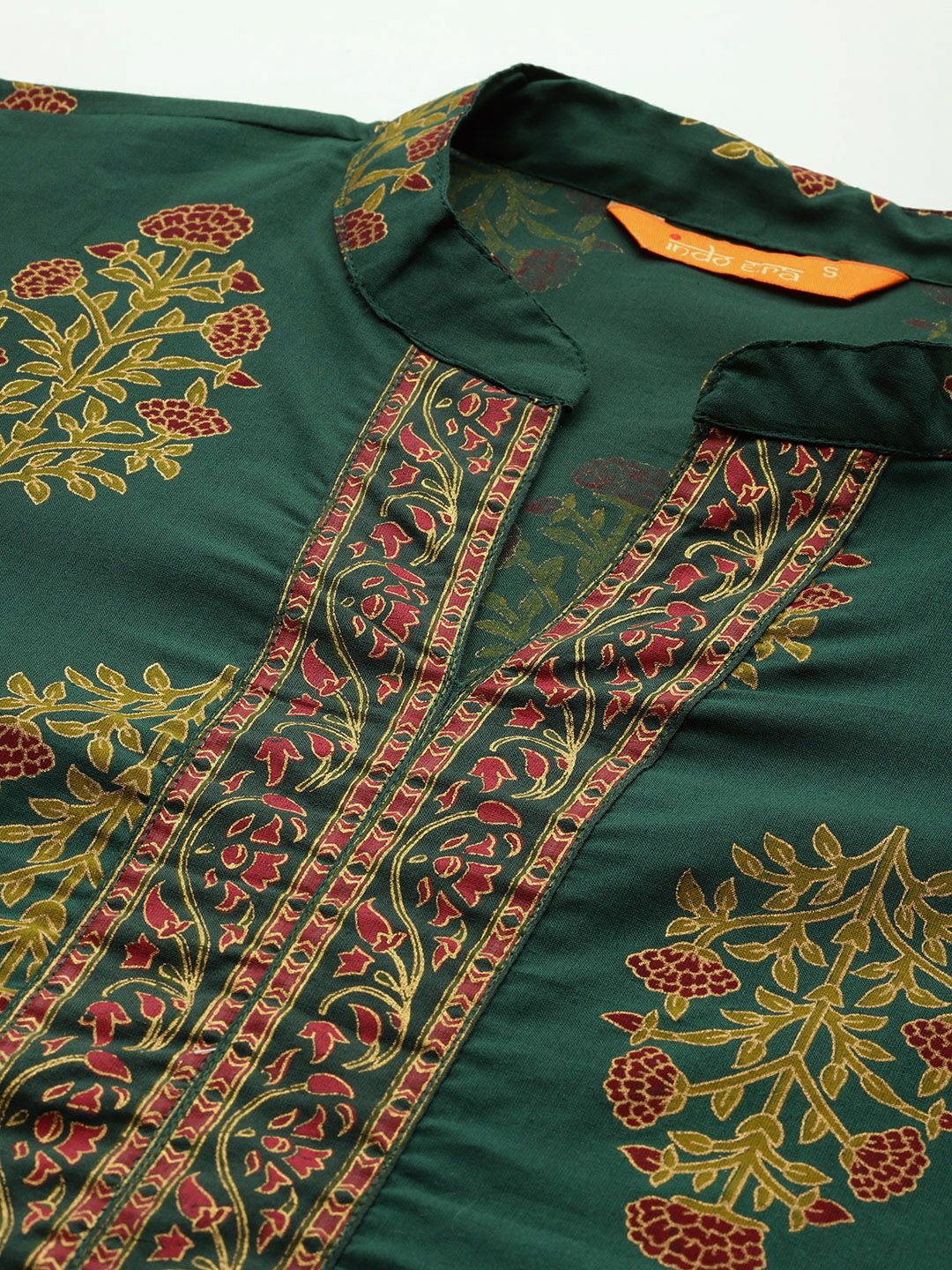 Dhiyona IE Floral Printed Pure Cotton Kurta With Trousers & Dupatta
