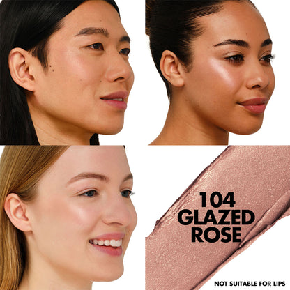 MAKE UP FOR EVER Artist Color Crayon Blush in 104 Glazed Rose, a creamy pink blush stick for a natural flush.