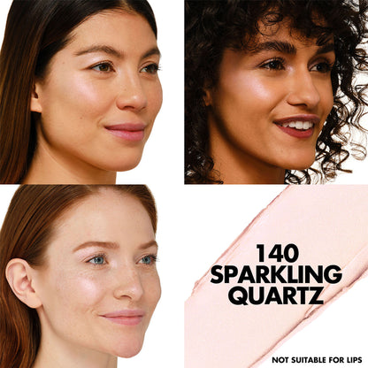 MAKE UP FOR EVER Artist Color Crayon Blush in Sparkling Quartz, creamy makeup crayon with shimmering pink shade, displayed on a neutral background.