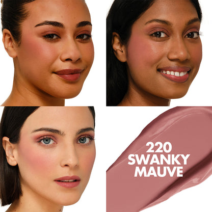 MAKE UP FOR EVER Artist Color Crayon Blush in 220 Swanky Purple, creamy blush stick with vibrant purple shade, for rosy cheeks.