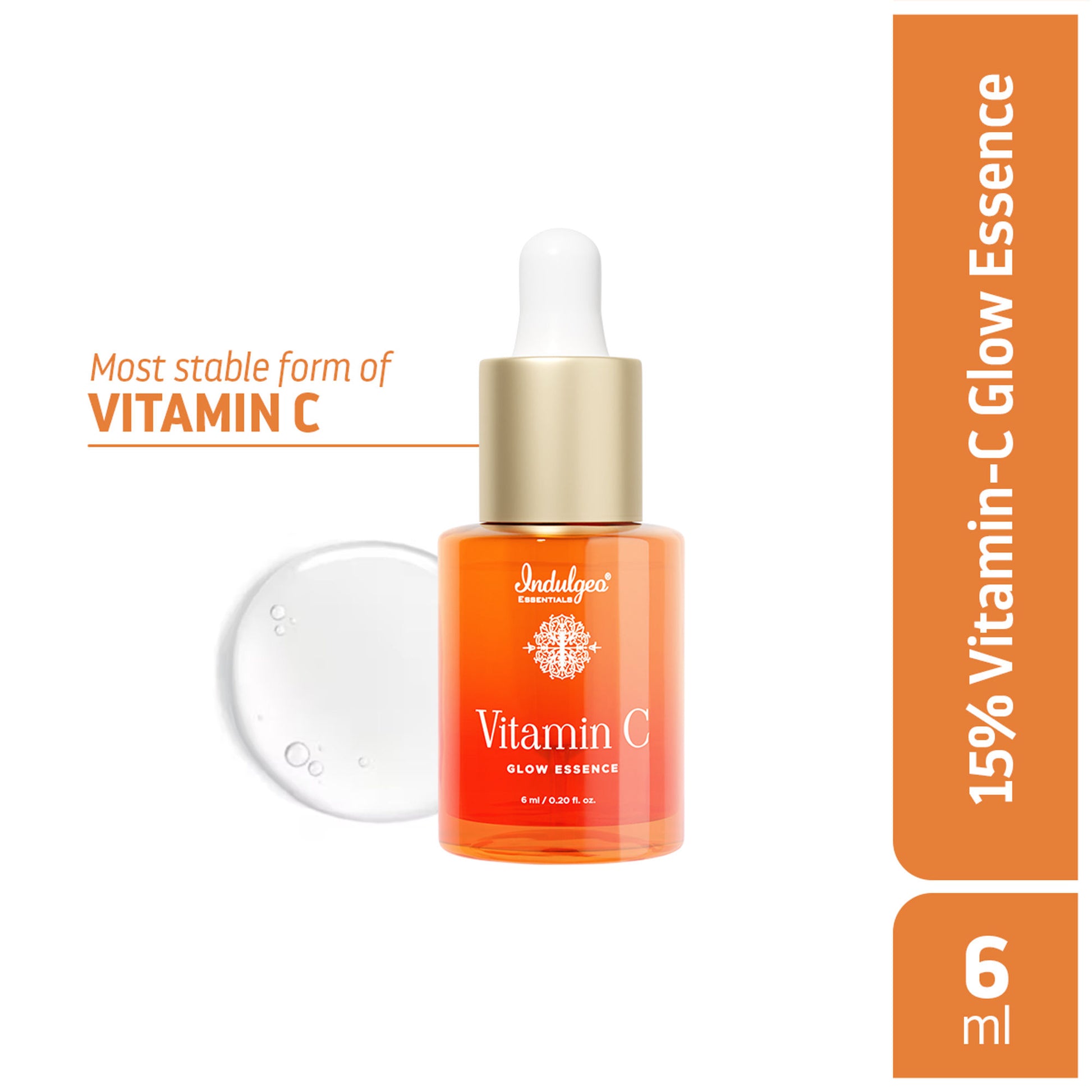 Indulgeo Essentials Vitamin C Glow Essence, Antioxidant - Rich Skin Brightening Face Serum