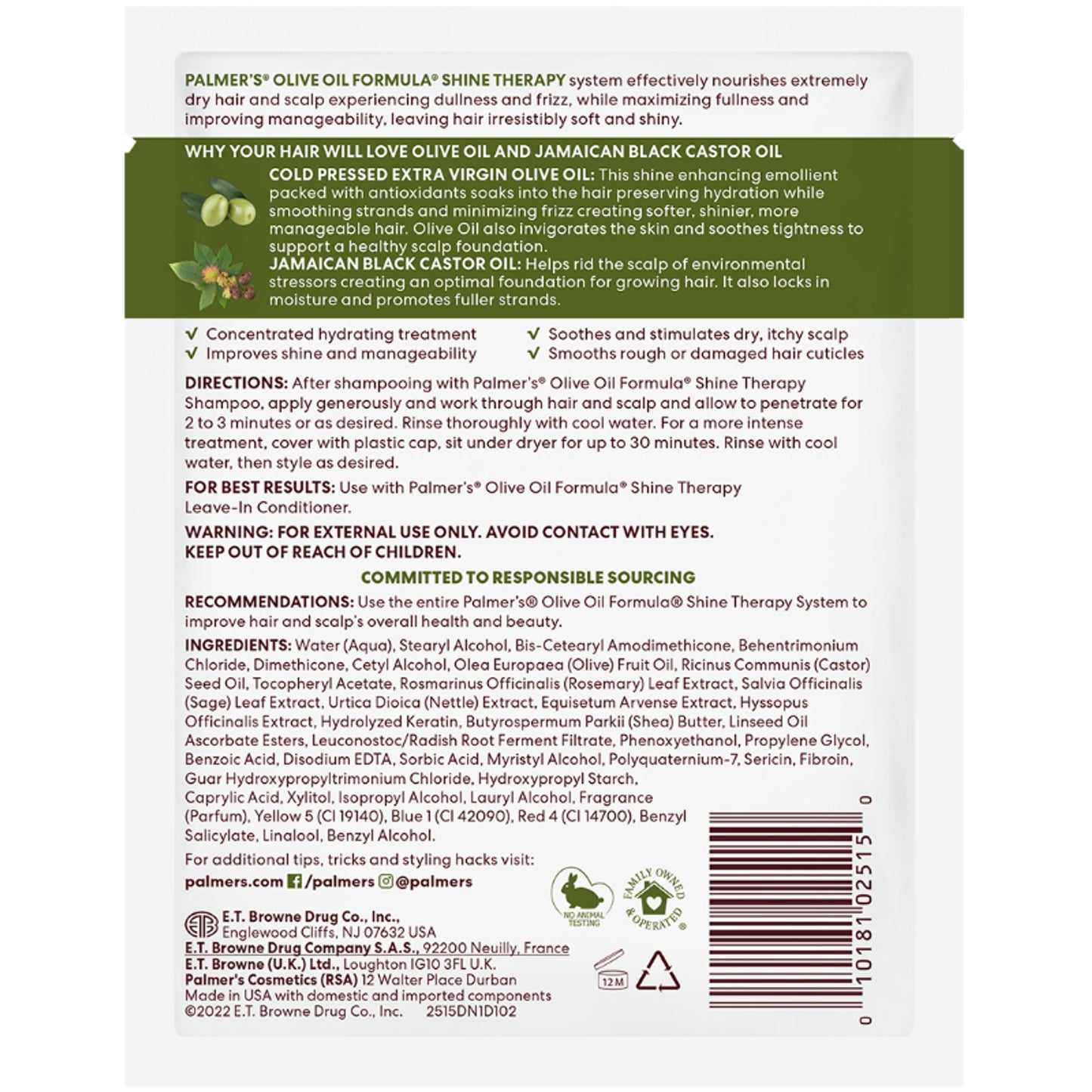 Palmer's Olive Oil Conditioner Pack For Shine, Volume & Balanced Scalp, Free Of Parabens