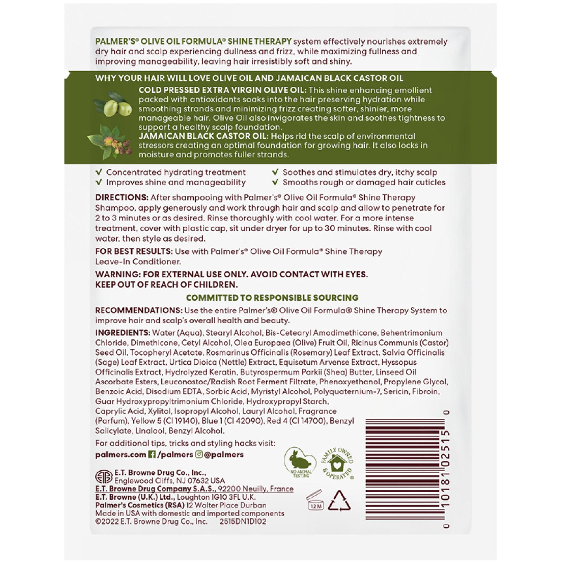 Palmer's Olive Oil Conditioner Pack For Shine, Volume & Balanced Scalp, Free Of Parabens