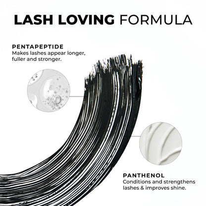 LoveChild Masaba High Hopes 3-in-1 tubing mascara with curved brush and sleek black tube for volumizing and defining lashes.