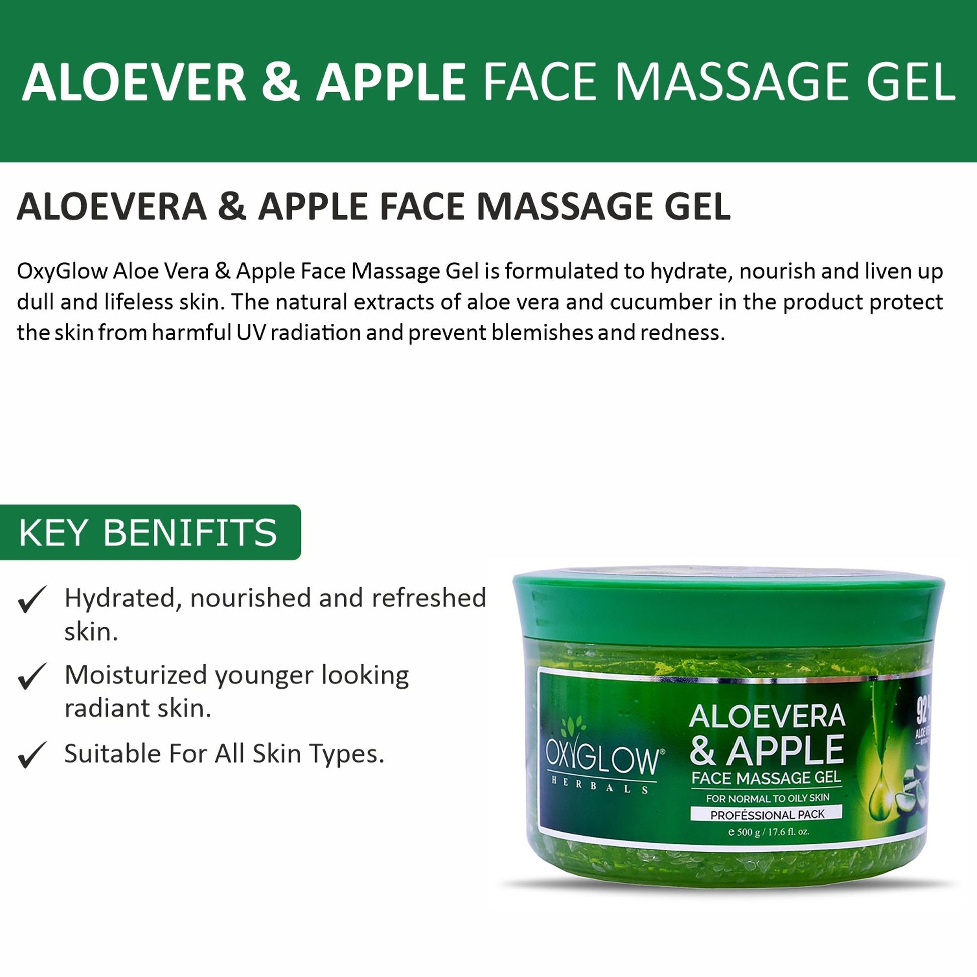 Oxyglow Herbals Aloevera Apple Face Massage Gel