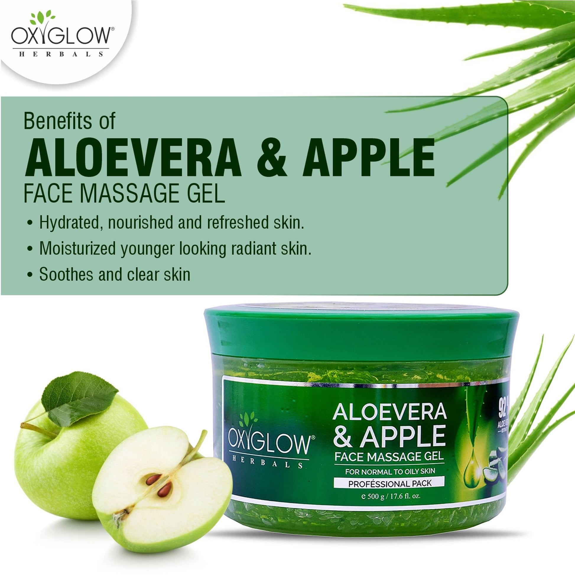 Oxyglow Herbals Aloevera Apple Face Massage Gel