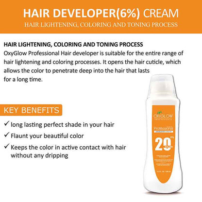 Oxyglow Herbals Professional Hair Color Developer - 20 Volume (6%)