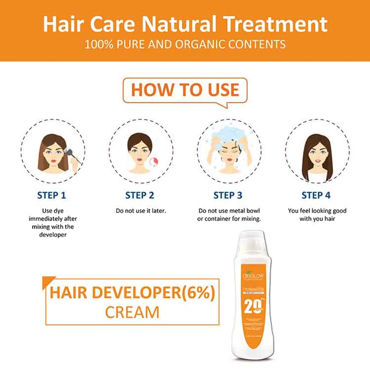 Oxyglow Herbals Professional Hair Color Developer - 20 Volume (6%)
