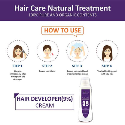 Oxyglow Herbals Professional Hair Color Developer - 30 Volume (9%)