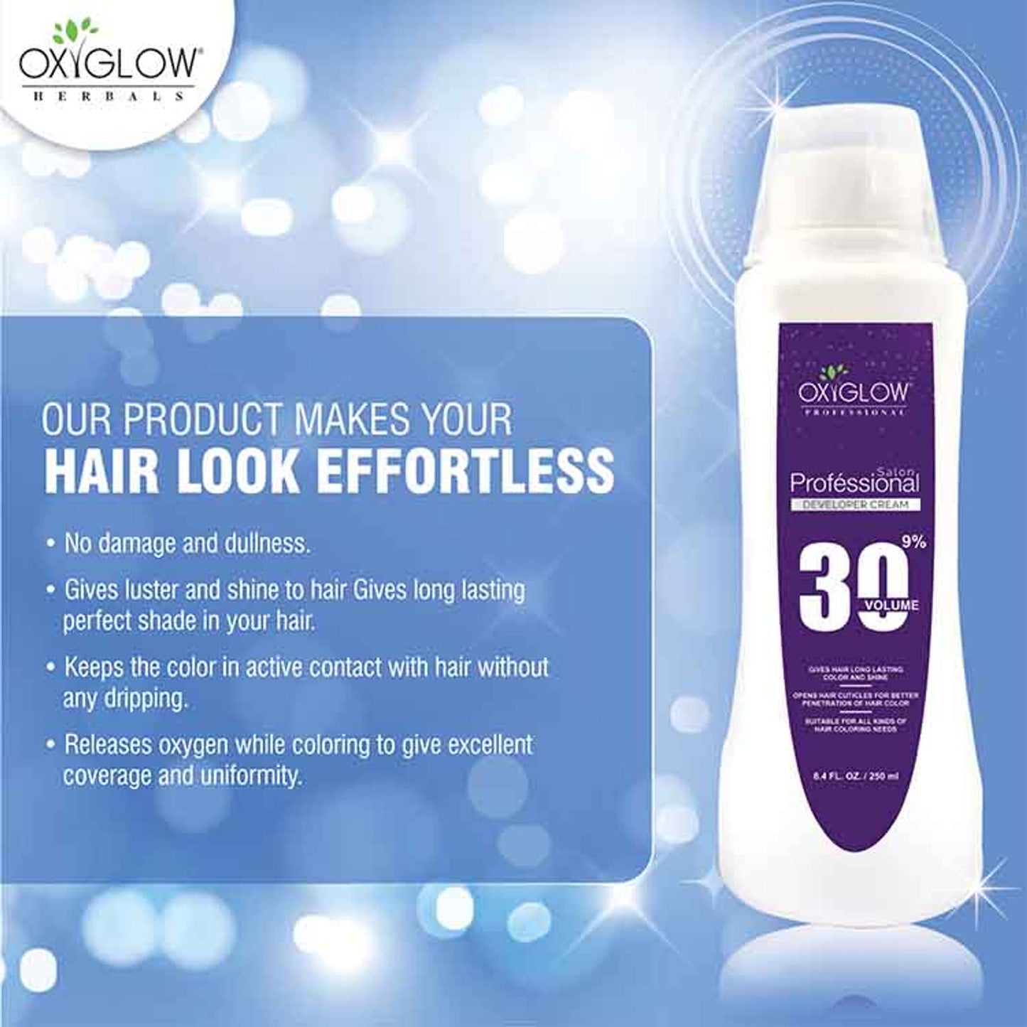 Oxyglow Herbals Professional Hair Color Developer - 30 Volume (9%)